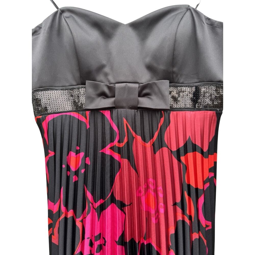 JS Collections Women’s 10 Maxi Dress Black Red Strapless Evening Prom Party EUC